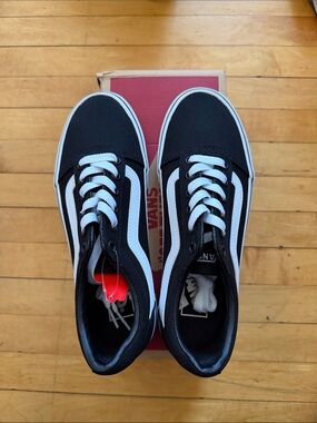 Vans Black and White Low-Top Skate Sneakers